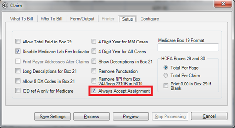 accept assignment box 27 meaning