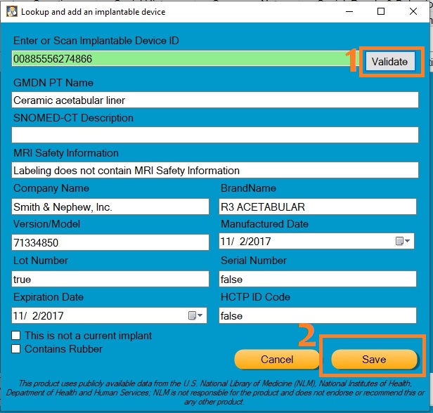 A14 Implantable Device List Epic Support from DBC