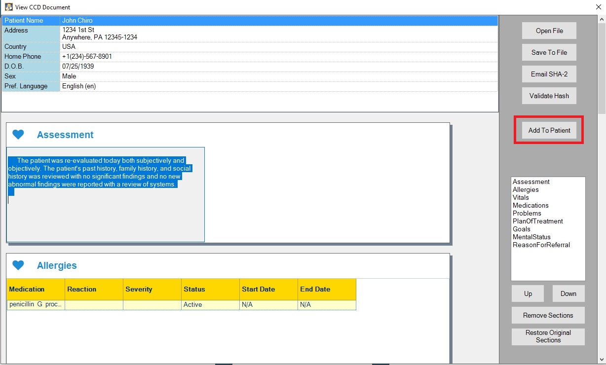 Importing a Clinical Summary file – Epic Support from DBC