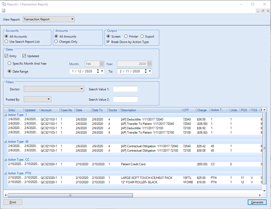 TRANSACTION REPORT/DAILY AUDIT – Epic Support from DBC